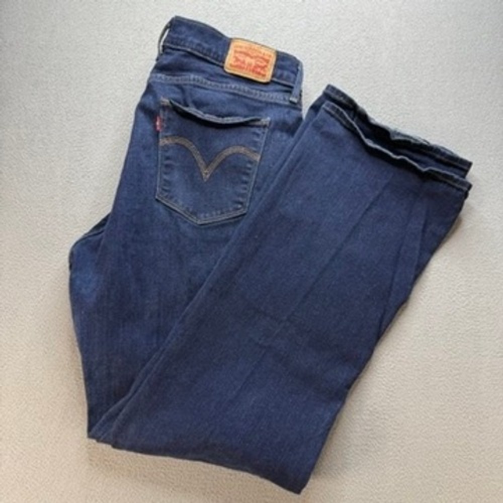 Levis Jeans Curvy Bootcut Curvy 32 Blue Stretch‎ Denim Mid-Rise Western Casual